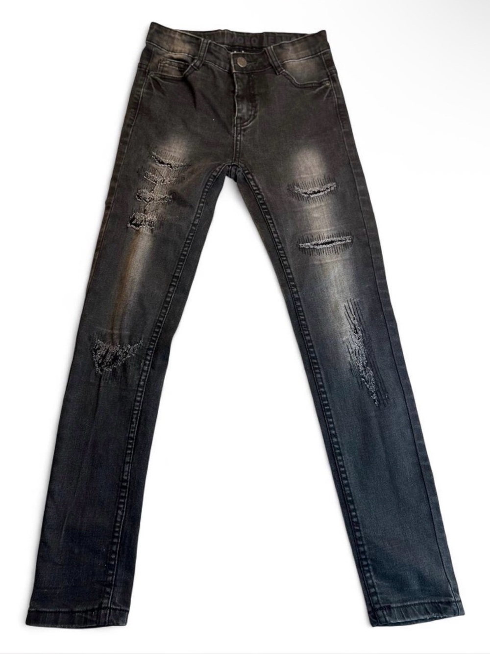 Molo Men’s Black Distressed Skinny Jeans